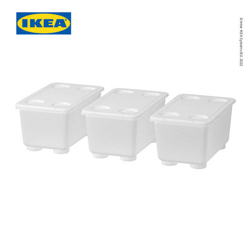 [EZO.0501793] IKEA GLIS Kotak Penyimpanan dengan Tutup Putih Isi 3pcs 17x10 cm