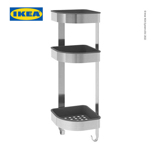 [EZO.0501806] IKEA BROGRUND Rak Dinding Sudut untuk Kamar Mandi 19x58 cm