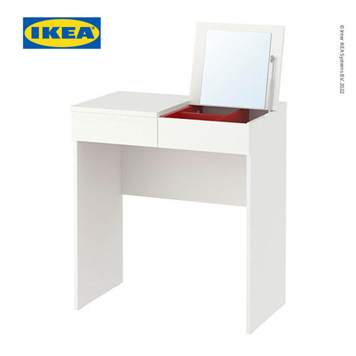 [EZO.0501810] IKEA BRIMNES Meja Rias Putih dengan Cermin 70x42 cm