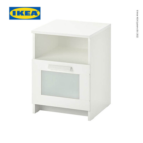 [EZO.0501811] IKEA BRIMNES Meja Samping Tempat Tidur dengan Laci 39x41 cm