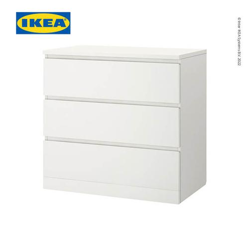 [EZO.0501813] IKEA MALM Lemari Laci 3 Susun Putih Minimalis 80x78 cm