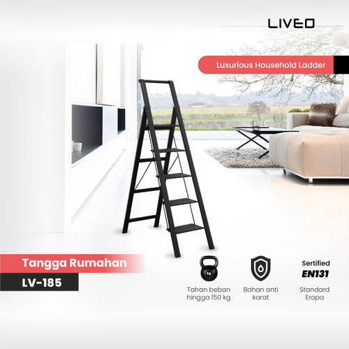[EZO.6000031] Tangga Rumahan Lipat Alumunium LIVEO LV-185 / Ladder 5 Step