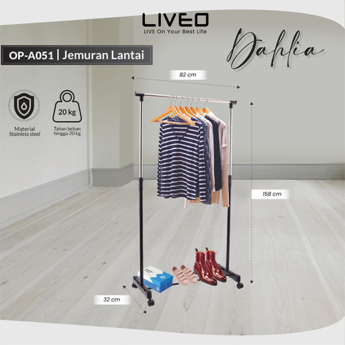 [EZO.6000033] Rak Gantungan Baju Dahlia Onepro OP-A051 / Standing Hanger Serba Guna