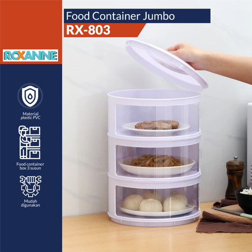 [EZO.6000041] ROXANNE Rak Susun 3 Tingkat / Tudung Saji Kontainer Makanan Food Cover