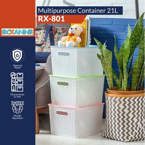 [EZO.6000042] Kontainer Plastik Penyimpanan Serba Guna Roxanne RX-801/ Container Box