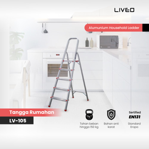[EZO.6000051] LIVEO Tangga Lipat Household Ladder 5 Step LV-105