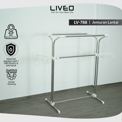 [EZO.6000090] Jemuran Y-Stand Garment Rack LIVEO LV788