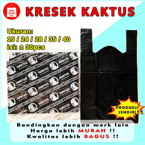 [EZO.6200002] Plastik Kresek Ekonomis HITAM MERAH UK 15/24/28/35/40 laundry TIPIS!!!