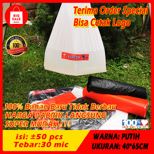 [EZO.6200006] Kantong Plastik Kresek 15/21/24/28/35/40 isi 50pcs Ekomoni Termulah