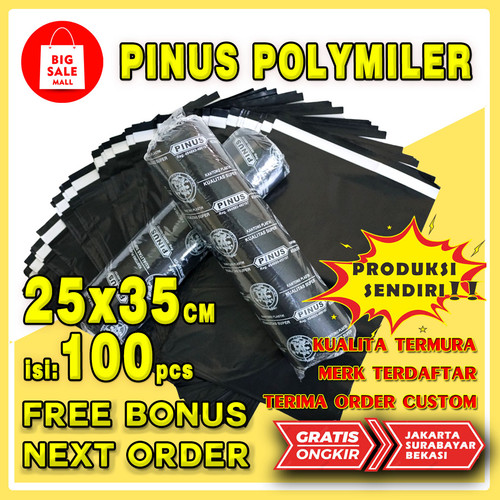 [EZO.6200011] Pinus Plastik Polymailer 25 x 35cm isi 100pcs Olshop Packing +Perekat