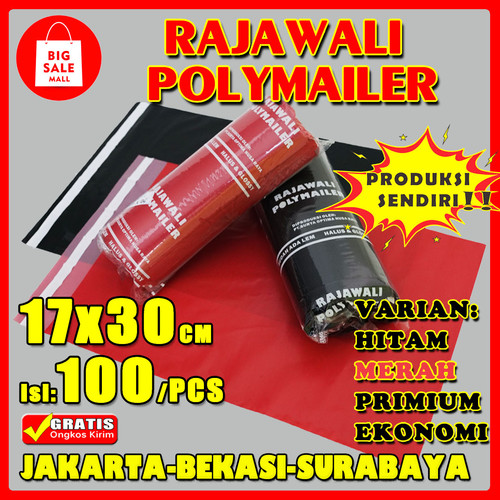 [EZO.6200044] Plastik Polymailer 17x30cm isi 100 pcs RAJAWALI Olshop Packing Premium