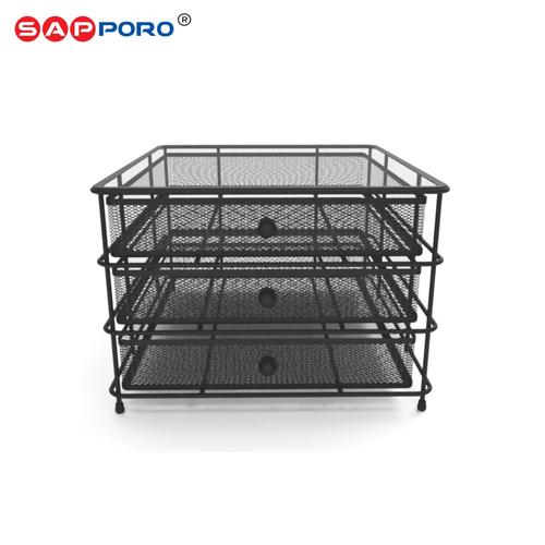 [EZO.6800083] SAPPORO VELTA - Rak Dokumen | File Rack | Document Shelf Organizer Besi Hitam