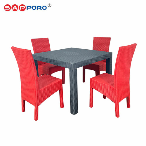 [EZO.6800150] SAPPORO TOBA - Dining Set Rotan | Meja Makan Set Rotan