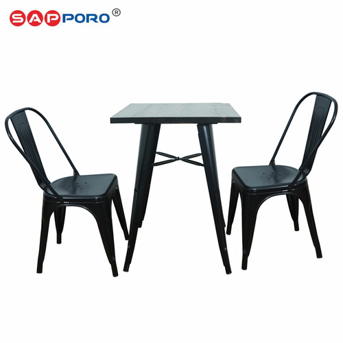 [EZO.6800030] SAPPORO DISENA - Meja Makan Set | Meja Tolix Set | Dining Table Set