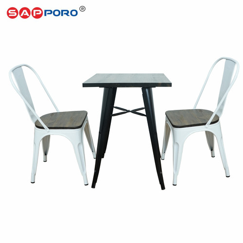 [EZO.6800155] SAPPORO KLOFTA - Meja Makan Set | Meja Tolix Set | Dining Table Set