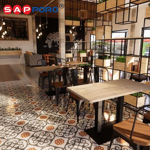 [EZO.6800165] SAPPORO WAIKOLA 120 - Meja Makan | Meja Food Court | Dining Table Besi Cafe Furniture