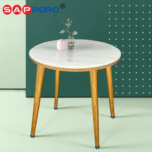 [EZO.6800417] SAPPORO CONDOTTI ROUND 100 - Meja Makan Marmer Bulat | Dining Table Besi Kayu