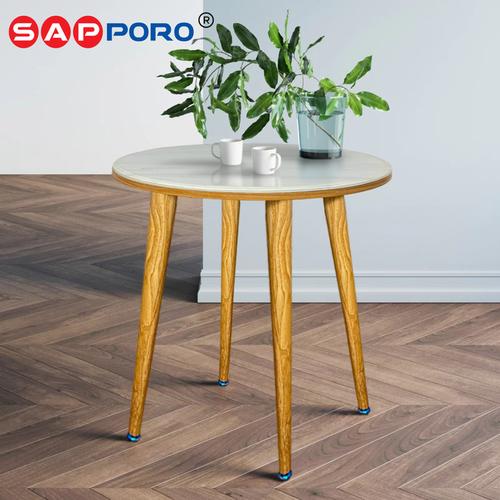 [EZO.6800173] SAPPORO CONDOTTI ROUND 80 - Meja Makan Marmer Bulat | Dining Table Besi Kayu