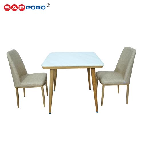 [EZO.6800174] SAPPORO AQUILA - Meja Makan Set Marmer Persegi | Dining Set Marmer