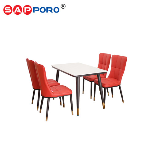 [EZO.6800175] SAPPORO ACERENZA - Meja Makan Set Marmer | Dining Set Marmer