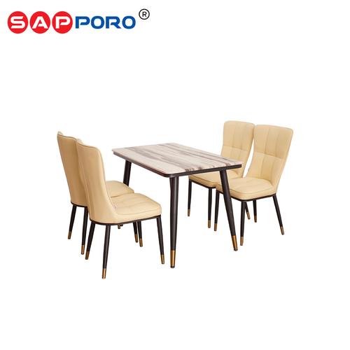[EZO.6800175] SAPPORO ACERENZA - Meja Makan Set Marmer | Dining Set Marmer