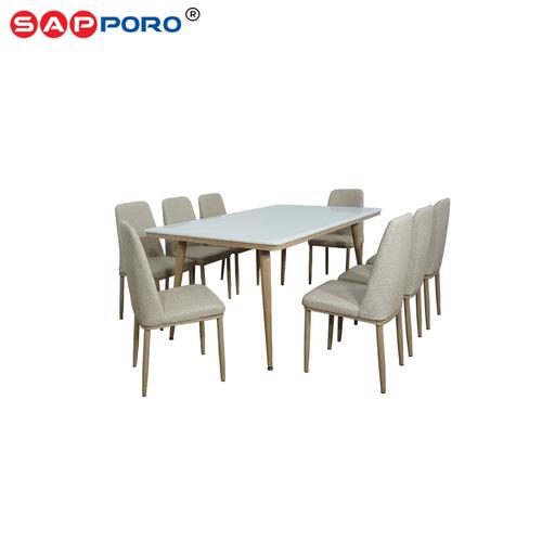 [EZO.6800208] SAPPORO CARONITI - Meja Makan Set Marmer | Dining Set Marmer