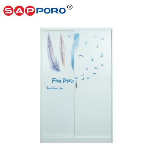 [EZO.6800241] SAPPORO MILAN - Lemari Pakaian Besi Sliding Door