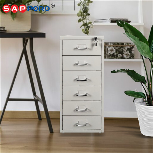 [EZO.6800441] SAPPORO ALZEY KEY - Lemari Kantor | Lemari Besi Portable 6 Laci