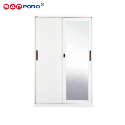 [EZO.6800280] SAPPORO ROME - Lemari Pakaian Besi Sliding Door Cermin