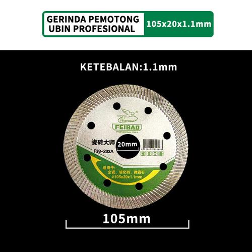 [EZO.6800013] Feibao Pemotong Ubin Lantai Diamond Berlian 4.1 Inch / 105x20x1.1mm / F38-202A/B - Untuk Ubin Standard