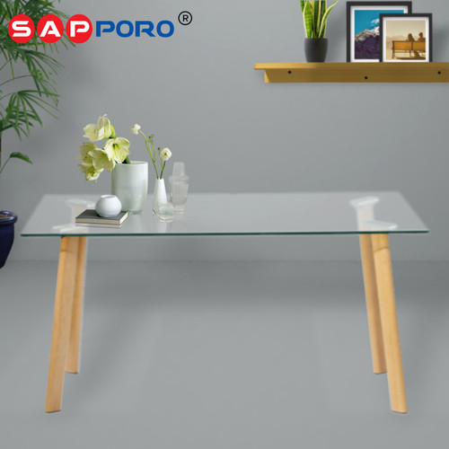 [EZO.6800339] [ SUPER SALE ] SAPPORO WILSON - Meja Makan Kaca | Dining Table