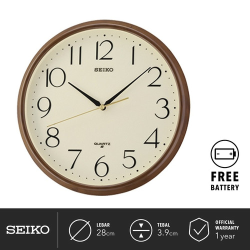 Jam Dinding Seiko Clock QXA695B 28cm Analog color Brown Quartz Ori