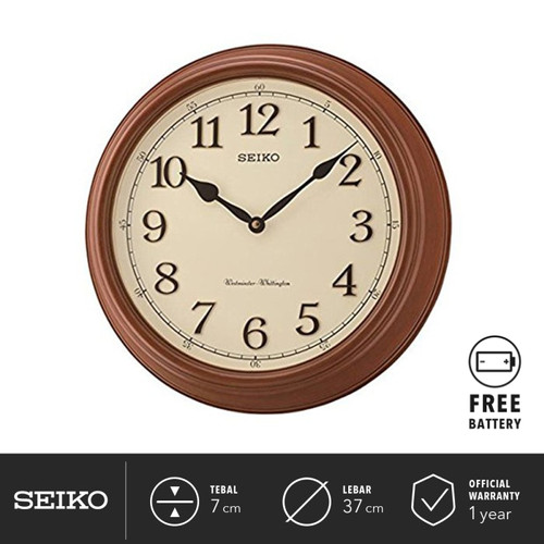 Jam Dinding Seiko QXD214B Quartz 37cm Dual Chimes Beige Color Original