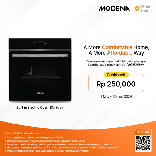 [EZO.3400189] MODENA Built In Electric Oven - BO 2638