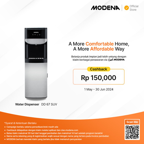 [EZO.3400507] MODENA Water Dispenser - DD 67 SUV (Galon Bawah)