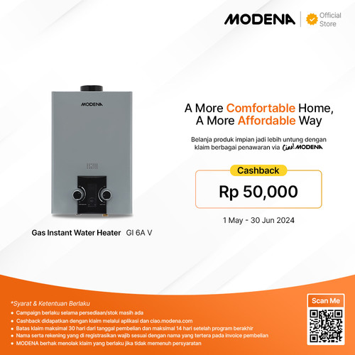 [EZO.3400512] MODENA Gas Water Heater - GI 6A V