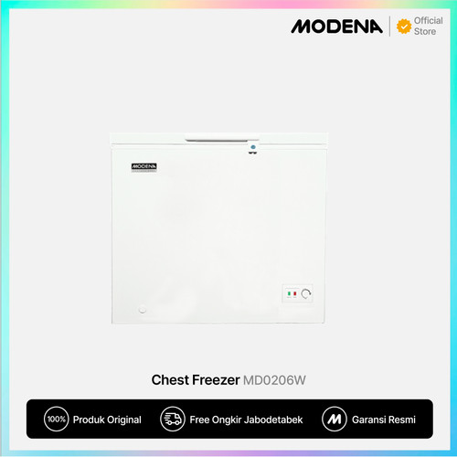 [EZO.3400515] MODENA Freezer - MD 0206 W (Kapasitas 205 Liter)