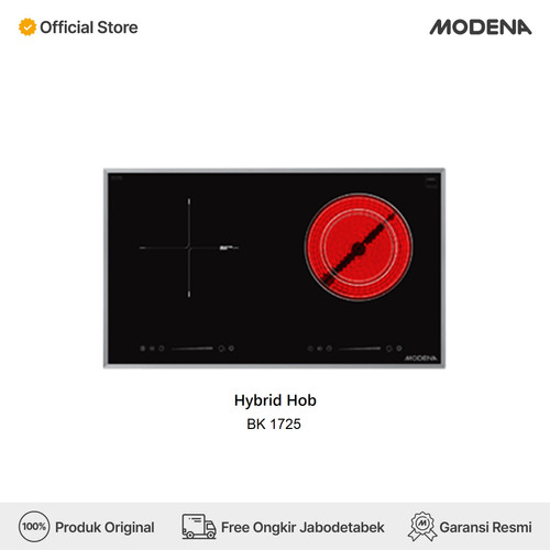 [EZO.3400618] MODENA Hybrid Hob - BK 1725 (Kombinasi Induksi & Ceramic)