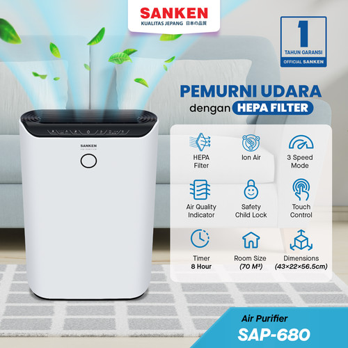 Sanken Purifier SAP-680 Air Purifier Pembersih Udara HEPA Filter