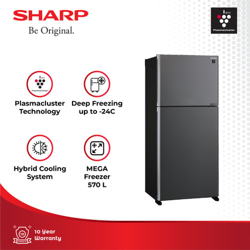 Sharp Kulkas 2 Pintu SJ-IG762PM-SL Import 570 L Dark Silver Stainless