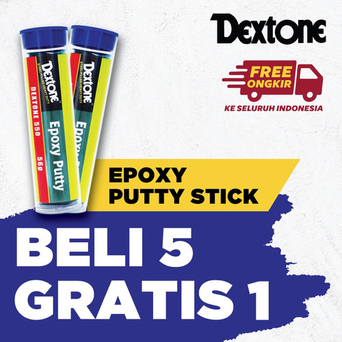 [EZM.7500096] Dextone Lem Besi Epoxy Putty Stick General 56GR ( Beli 5 gratis 1 ) lem porting lem  knalpot lem  porting Sealent Dempul