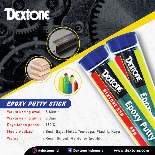 [EZM.7500131] Dextone Lem Besi Epoxy Putty Stick General-56Gr lem porting lem  knalpot lem  porting Sealent Dempul