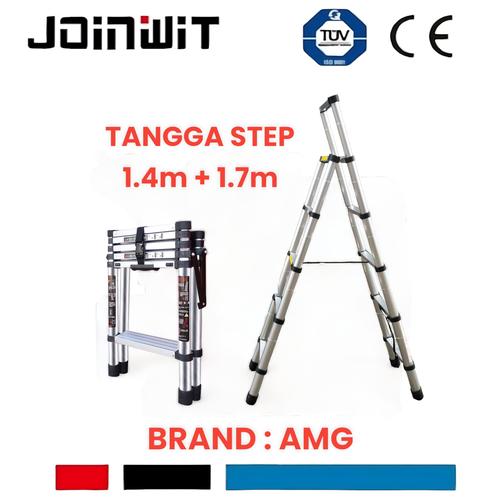 [EZM.4300140] Tangga Teleskopik Lipat 5 Step T 1.4 m + 1.7 m /telescopic 1,4m + 1,7m