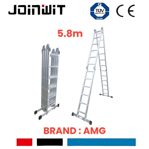 [EZM.4300188] Tangga Multifungsi 5.8 Meter Tangga Lipat Tangga Alumunium AMG