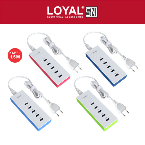 [EZM.7700010] USB Charger 5 Port + Kabel 1,5M (LY-295)