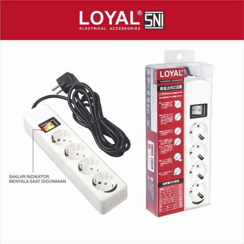 [EZM.7700015] Stop Kontak + Kabel 3M (4 Lubang) (LY-234KB3) (SNI)