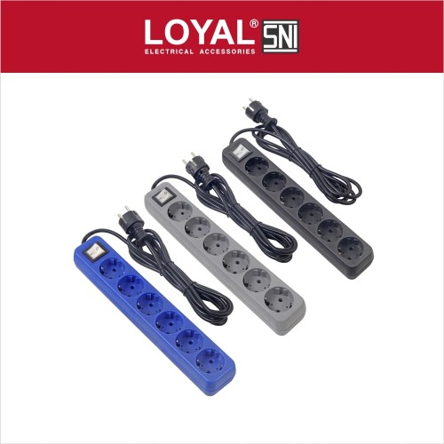 [EZM.7700029] Stop Kontak + Kabel 3M OSAKA 6 Lubang (LY-210) SNI