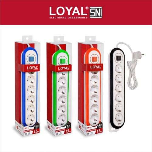[EZM.7700060] Stop Kontak + Kabel 1.5M. 6 Lubang +1 USB HUB 3.0 (LY-266USB)