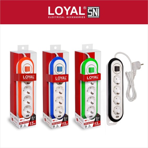 [EZM.7700066] Stop Kontak + Kabel 1.5M. 4 Lubang +1 USB HUB 3.0 (LY-264USB)