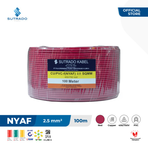 [EZM.7800112] Kabel Listrik NYAF Sutrado Kabel 2.5 Sqmm - 100 Meter